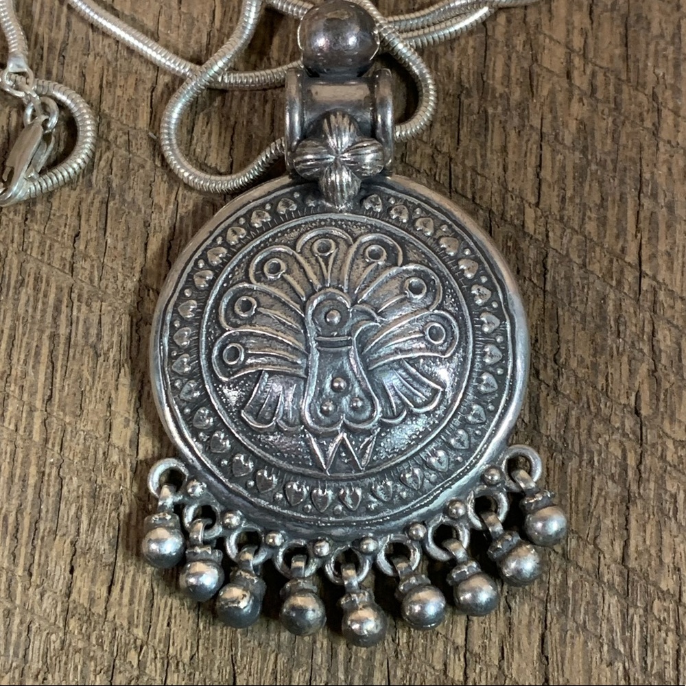 Vintage 925 Bali Peacock Pendant